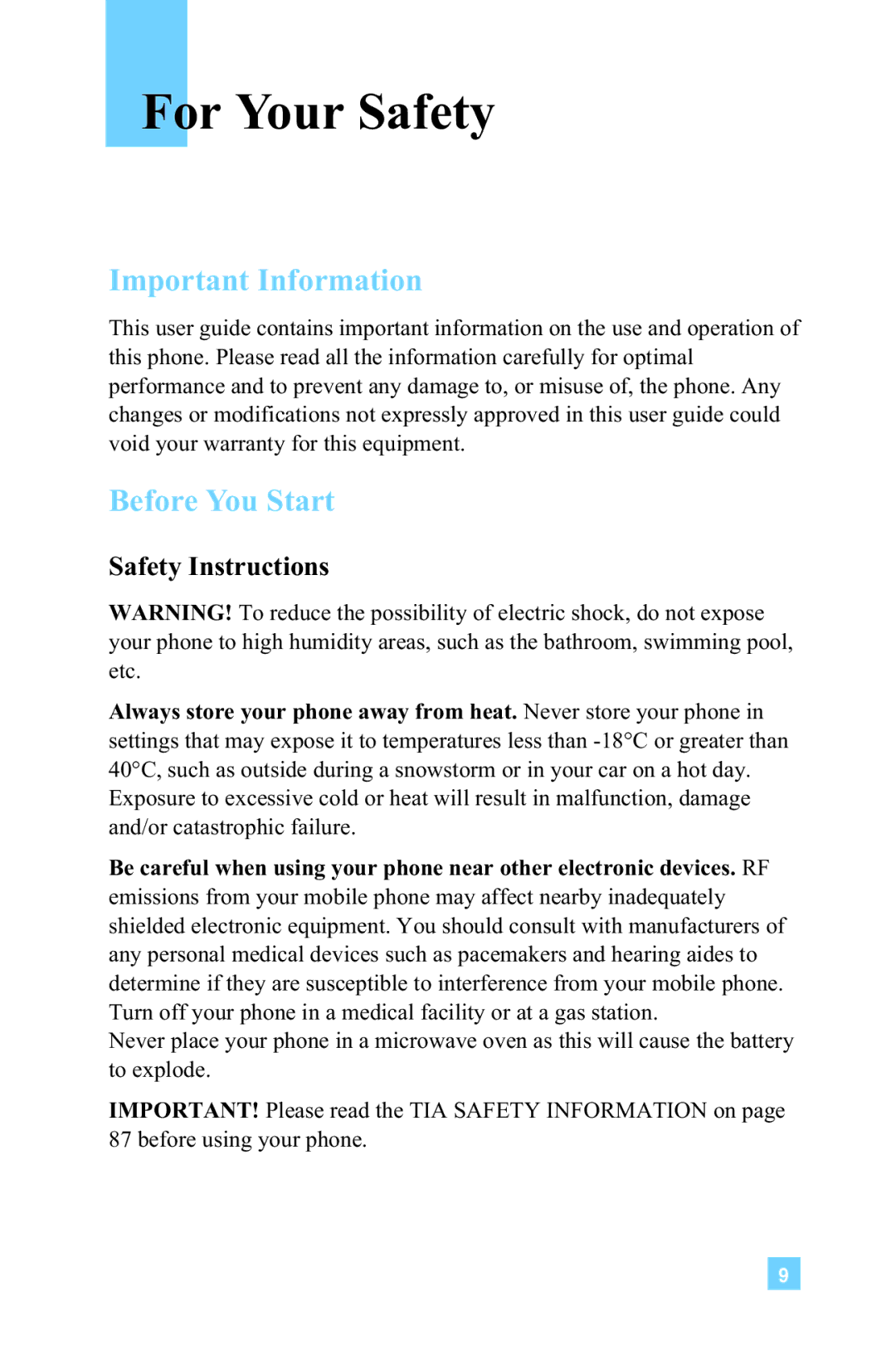 LG Electronics 4015 manual For Your Safety, Safety Instructions 