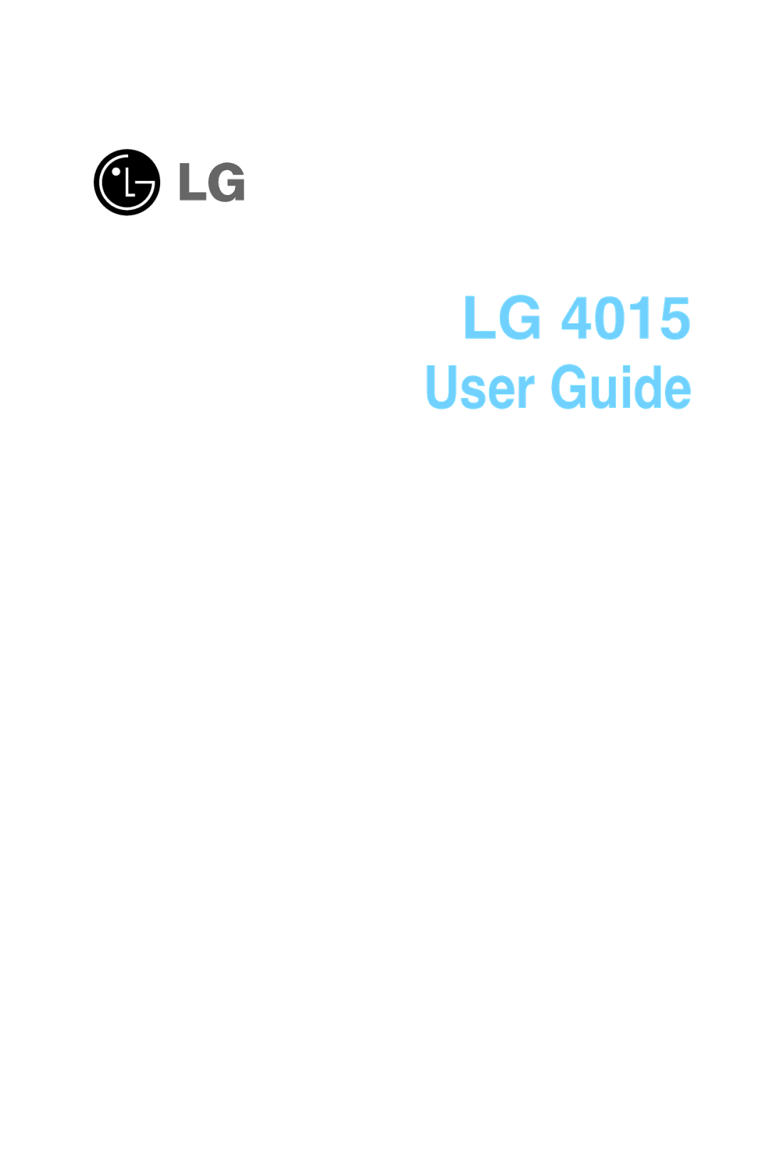 LG Electronics manual LG 4015 User Guide 