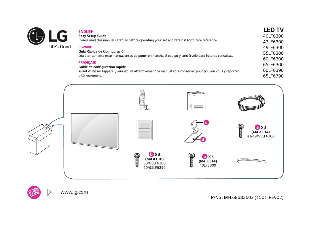 LG Electronics 40LF6300 setup guide Led Tv 