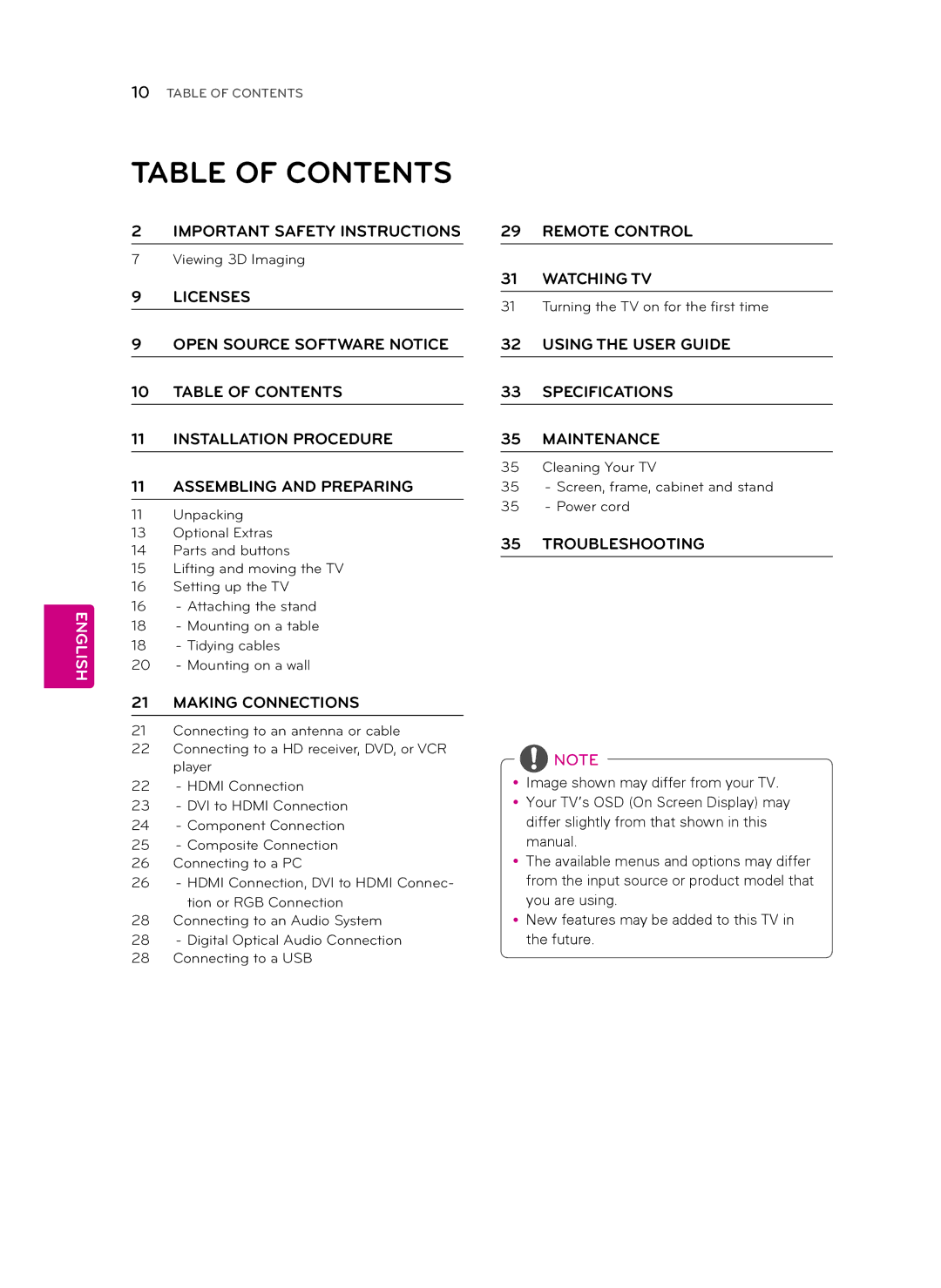 LG Electronics 42CM565, 47CM565 owner manual Table of Contents 