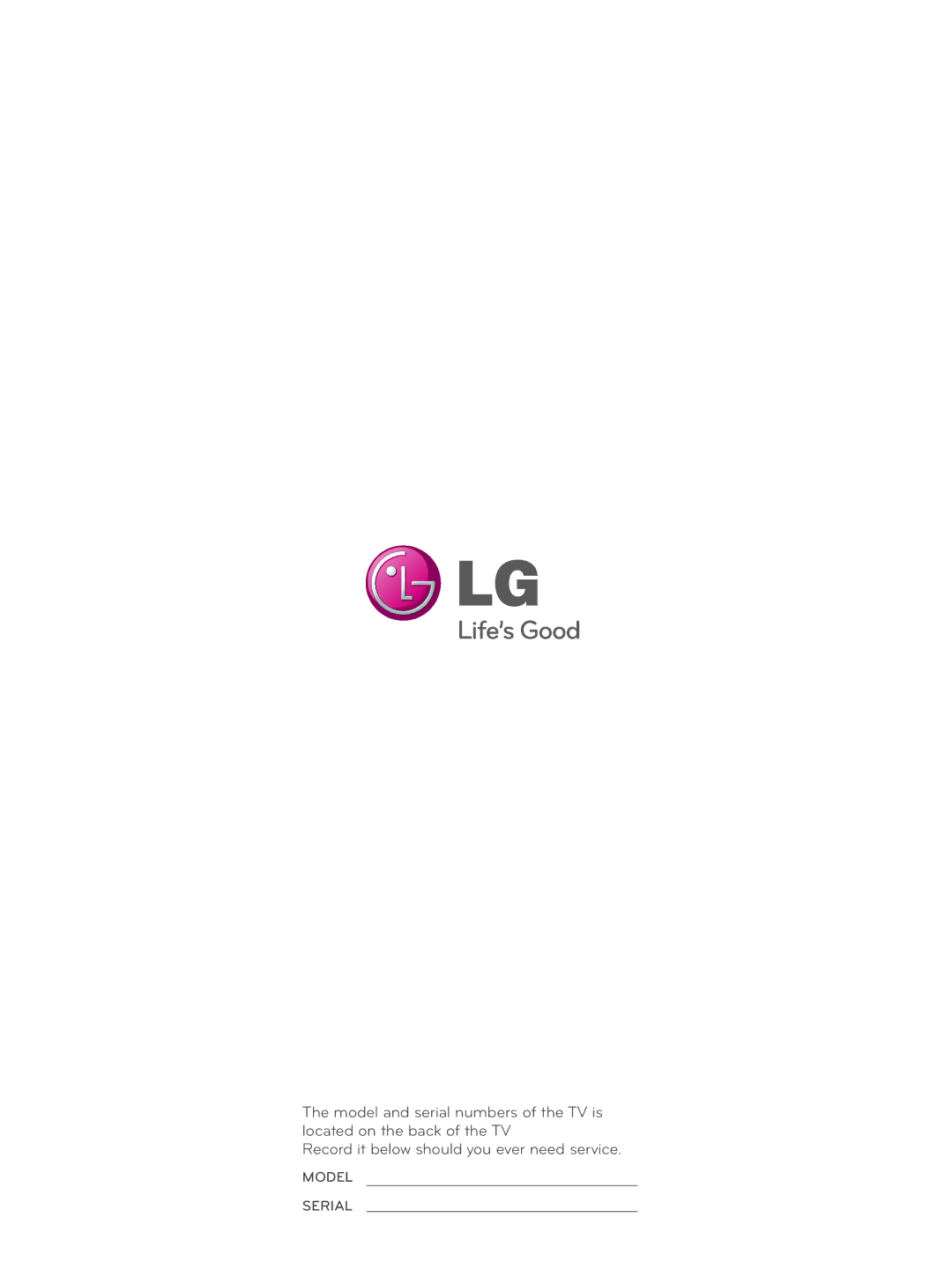 LG Electronics 22LQ63OH, 42CQ61OH, 26LQ63OH, 32LQ63OH owner manual Model Serial 