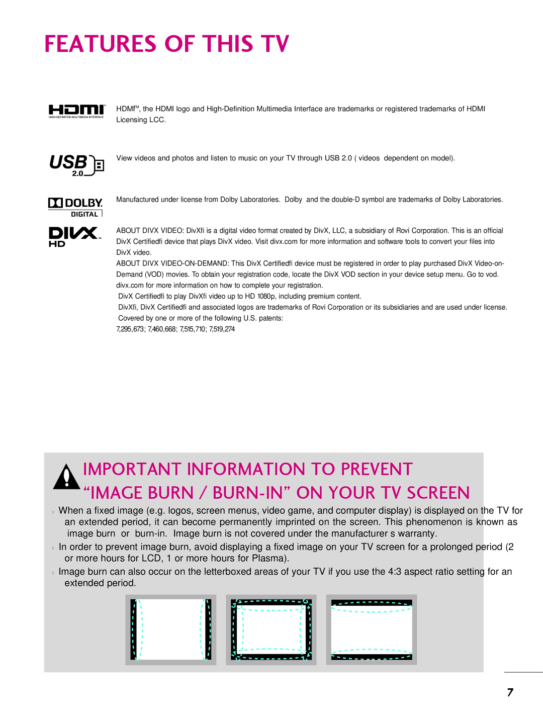 LG Electronics 32LQ63OH, 42CQ61OH, 22LQ63OH, 26LQ63OH owner manual Features of this TV 