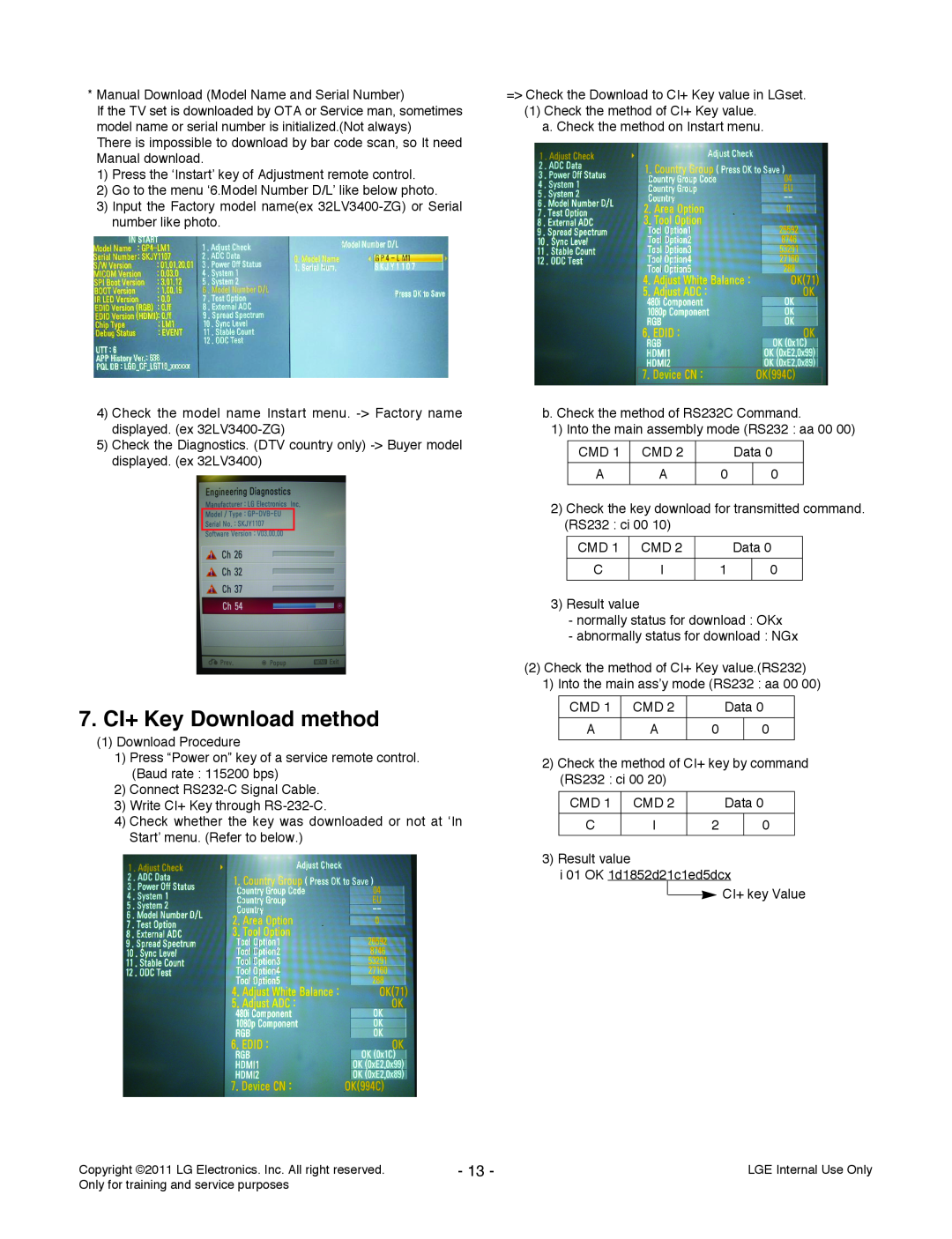 LG Electronics 42CS560-ZD service manual 7. CI+ Key Download method 