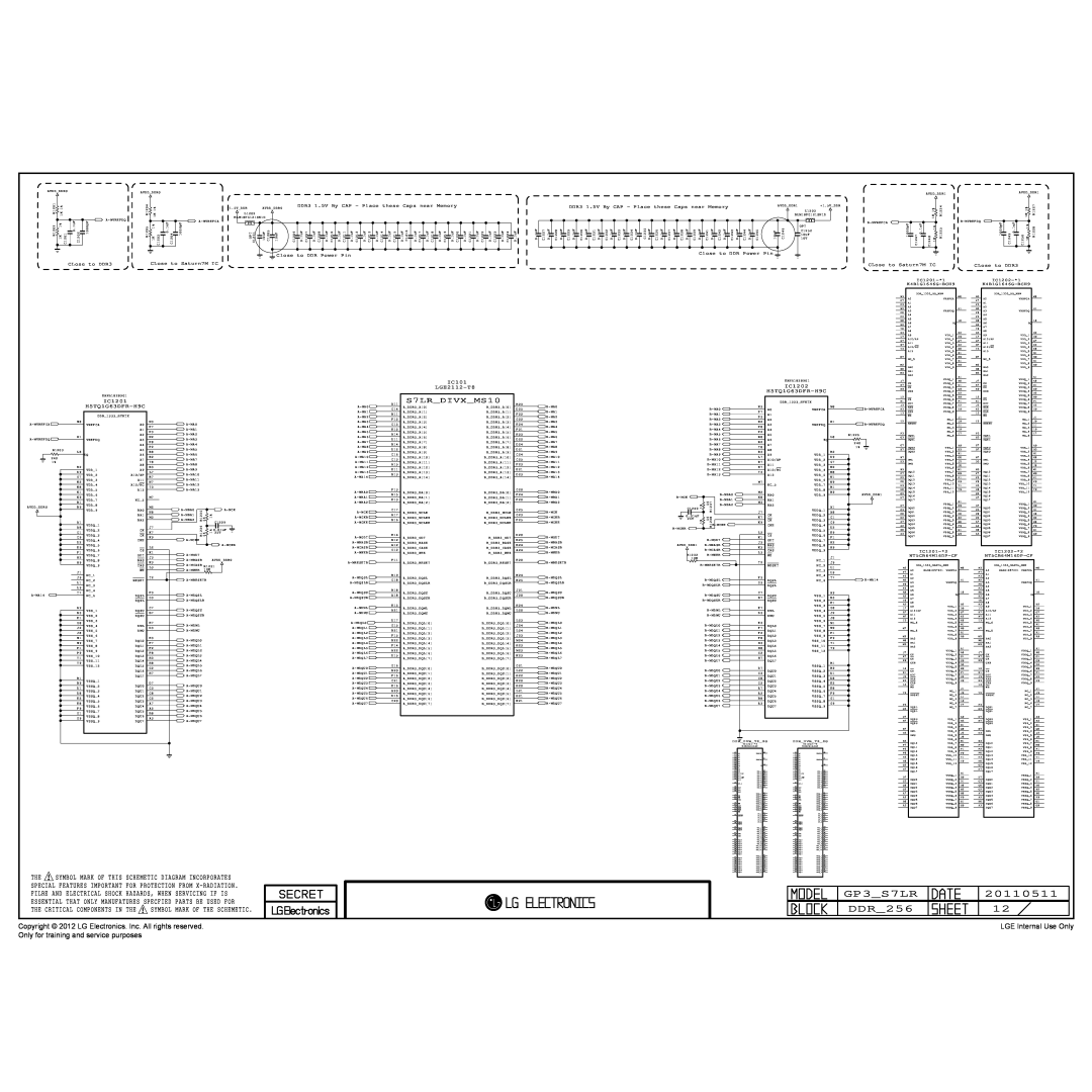 LG Electronics 42CS560-ZD GP3S7LR DDR256, Copyright 2012 LG Electronics. Inc. All rights reserved, LGE Internal Use Only 