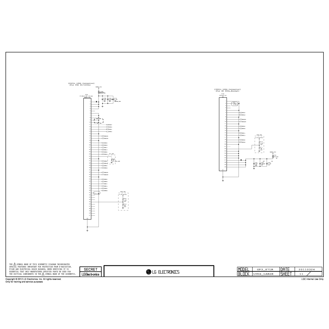 LG Electronics 42CS669C-ZD service manual Copyright 2012 LG Electronics. Inc. All rights reserved, LGE Internal Use Only 