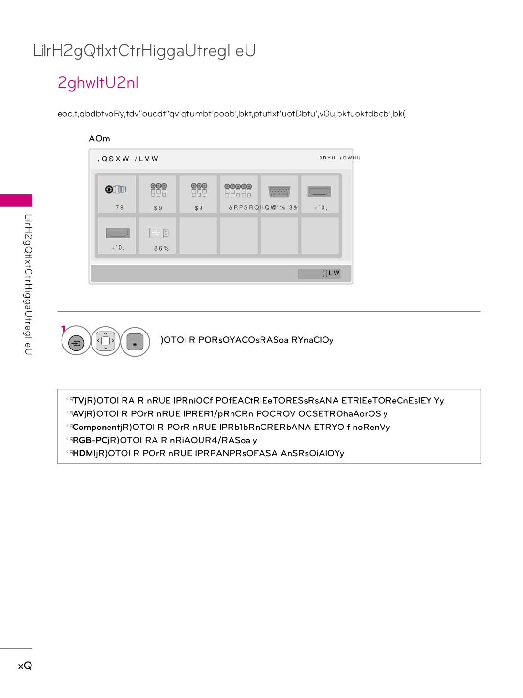 LG Electronics 42LD343H, 37LD343H, 26LD343H, 32LD343H, 32LD333H, 37LD333H Input List, Select the desired input source 