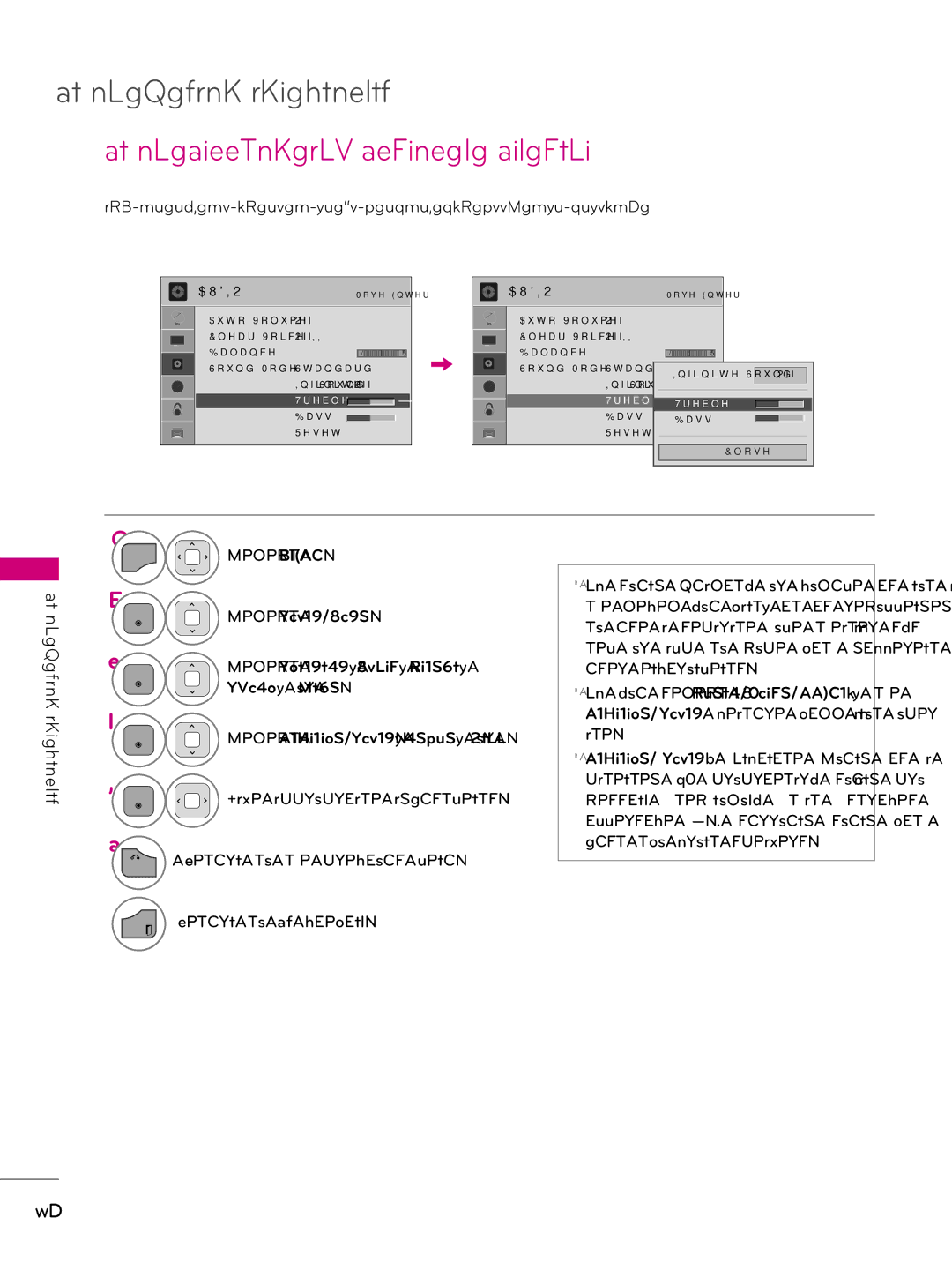 LG Electronics 42LD343H Sound Setting Adjustment User Mode, Adjust the sound to suit your taste and room situations 