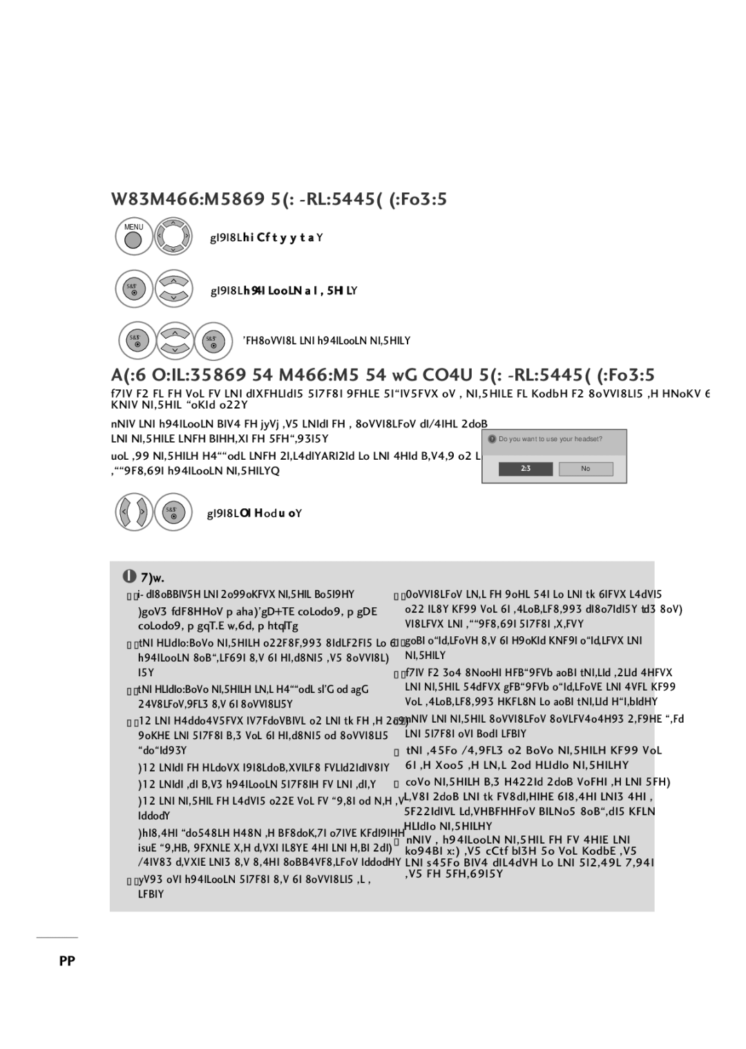 LG Electronics 42LH30FR, 42LF20FR, 37LH30FR, 37LH20R Headset, this message is dispalyed, Applicable Bluetooth headset 