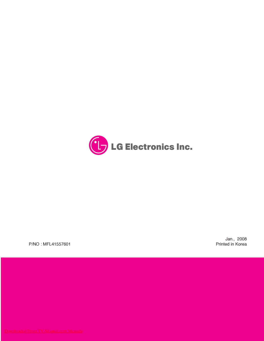 LG Electronics 42LG6000-ZA, 42LG6100-ZB service manual Jan 