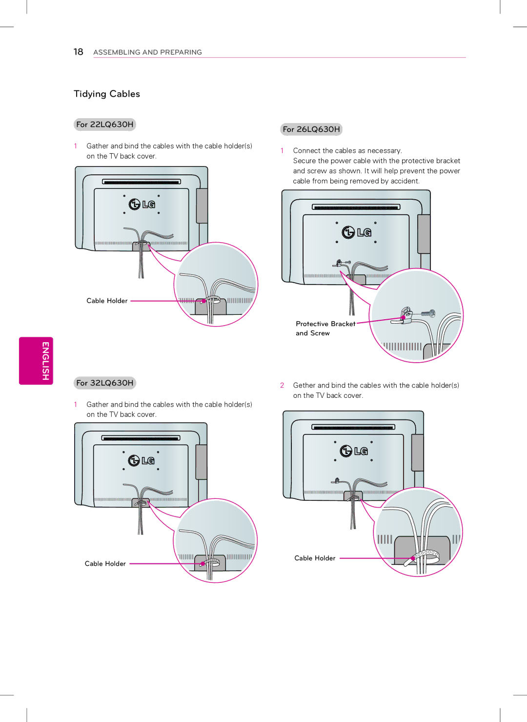 LG Electronics 42LQ640H manual For 22LQ630H For 26LQ630H, For 32LQ630H 