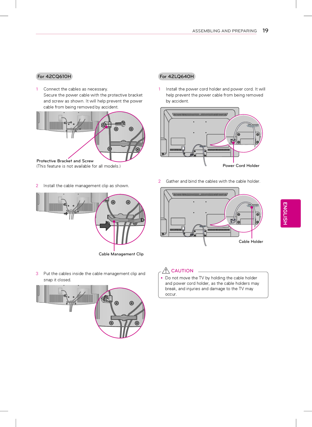 LG Electronics manual For 42CQ610H For 42LQ640H 