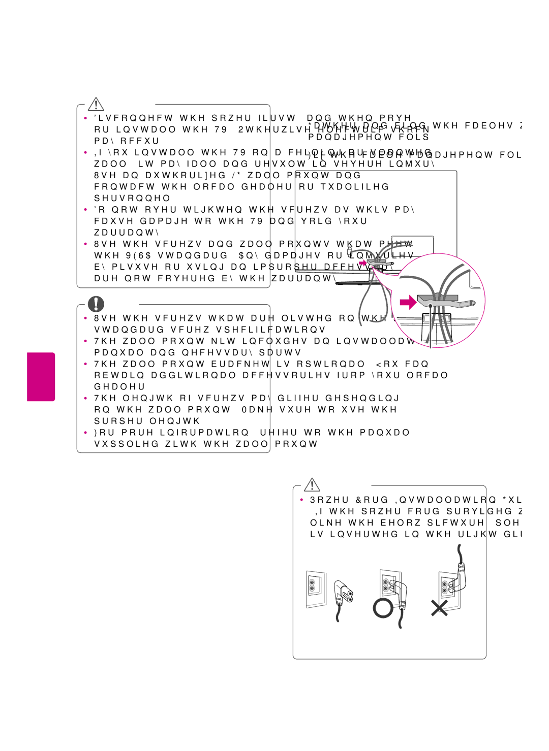 LG Electronics 42LS349C, 32LS349C owner manual Tidying cables 