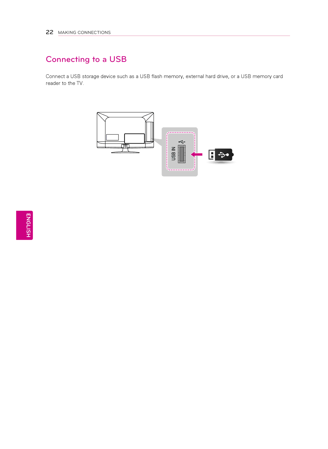 LG Electronics 42LS349C, 32LS349C owner manual Connecting to a USB 