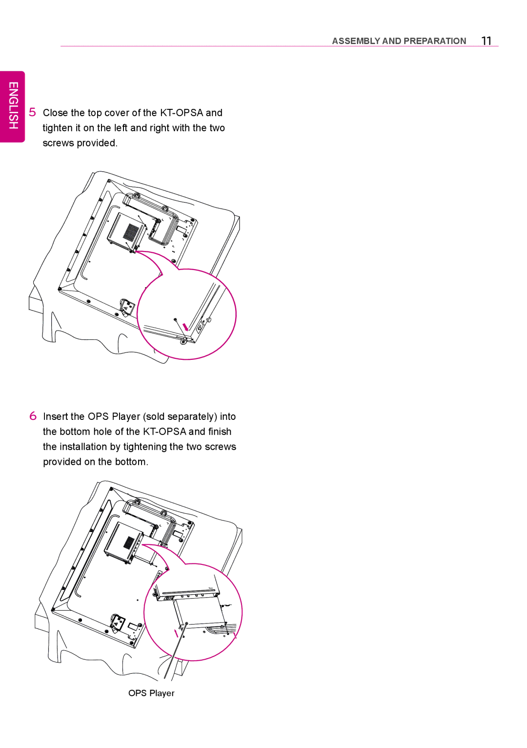 LG Electronics 42LS75A 49LS75A 55LS75A owner manual OPS Player 