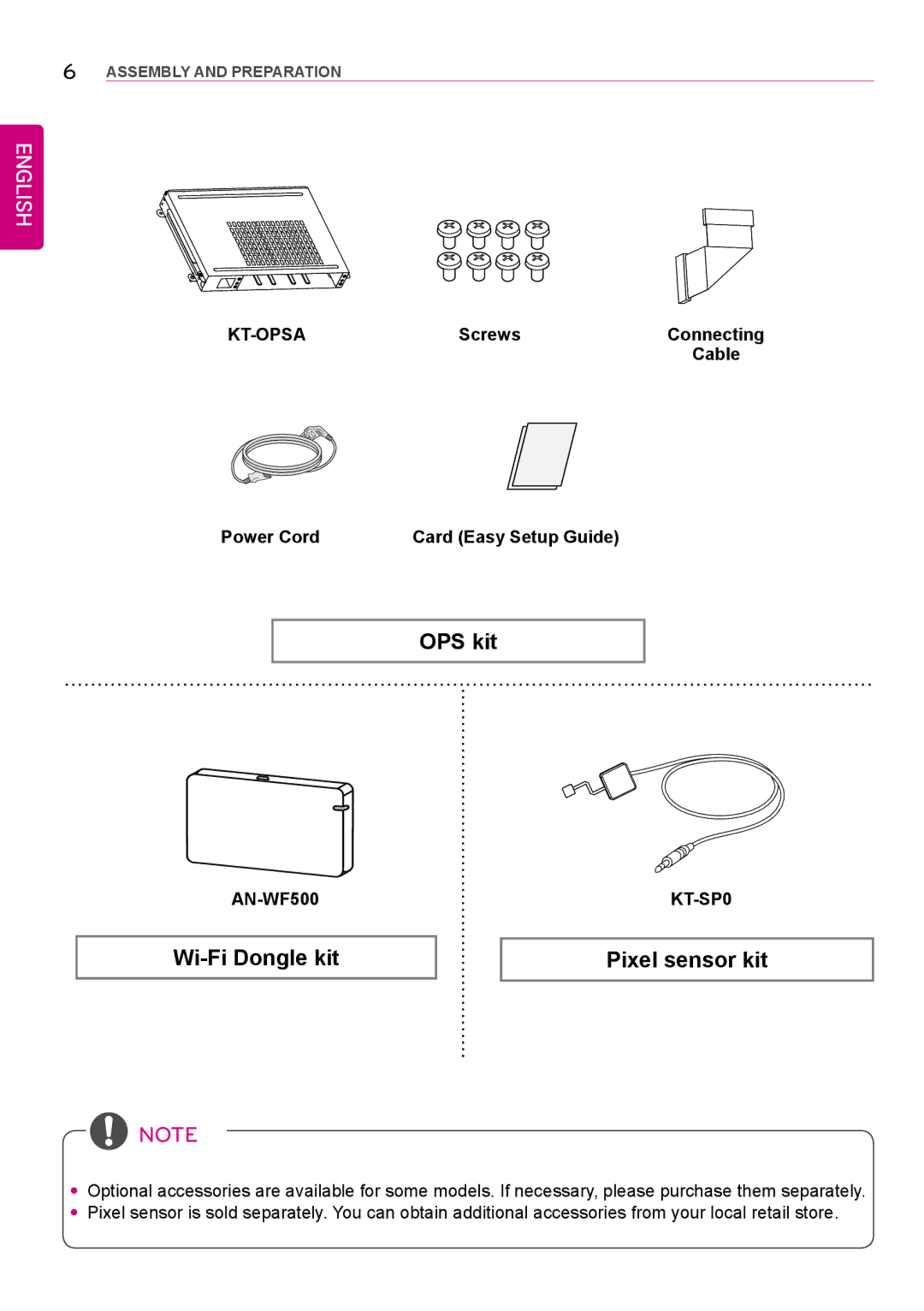 LG Electronics 42LS75A 49LS75A 55LS75A owner manual Power Cord, AN-WF500 