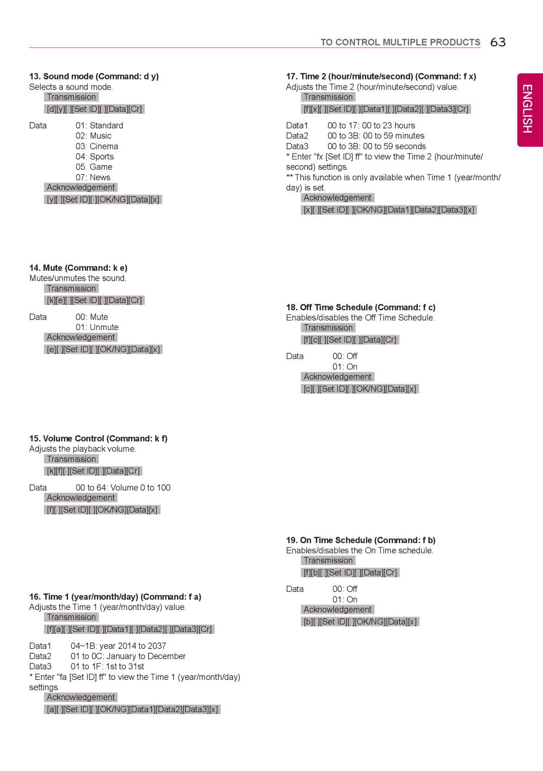 LG Electronics 42LS75A 49LS75A 55LS75A owner manual Sound mode Command d y Selects a sound mode 