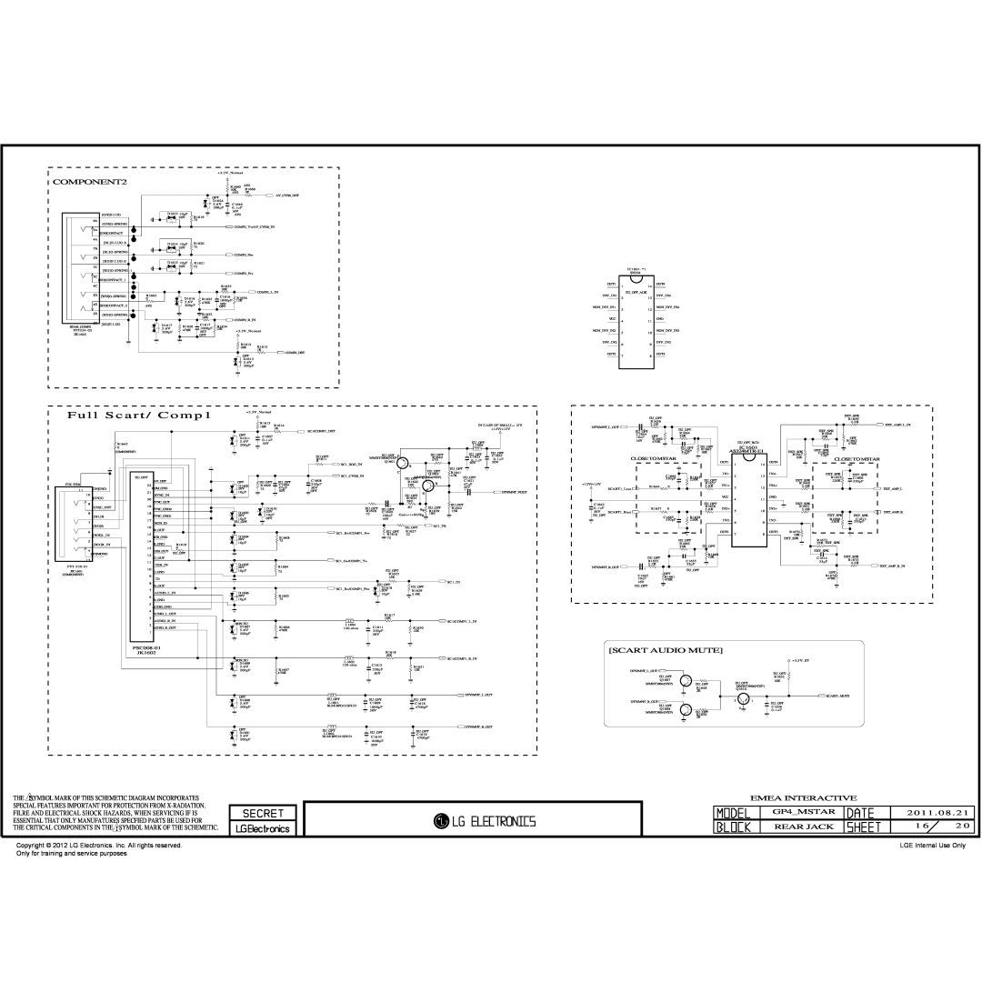 LG Electronics 42LT640H-ZA service manual Full Scart/ Comp1, Copyright 2012 LG Electronics. Inc. All rights reserved 
