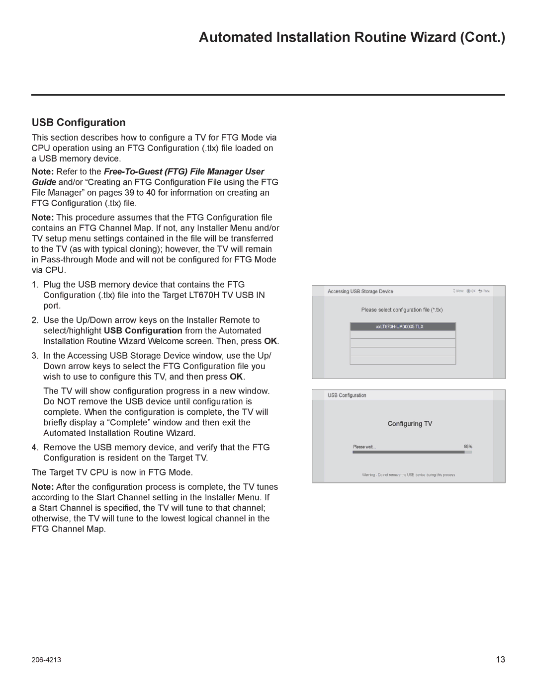 LG Electronics 37LT670H, 42LT670H, 32LT670H, 26LT670H setup guide USB Configuration 