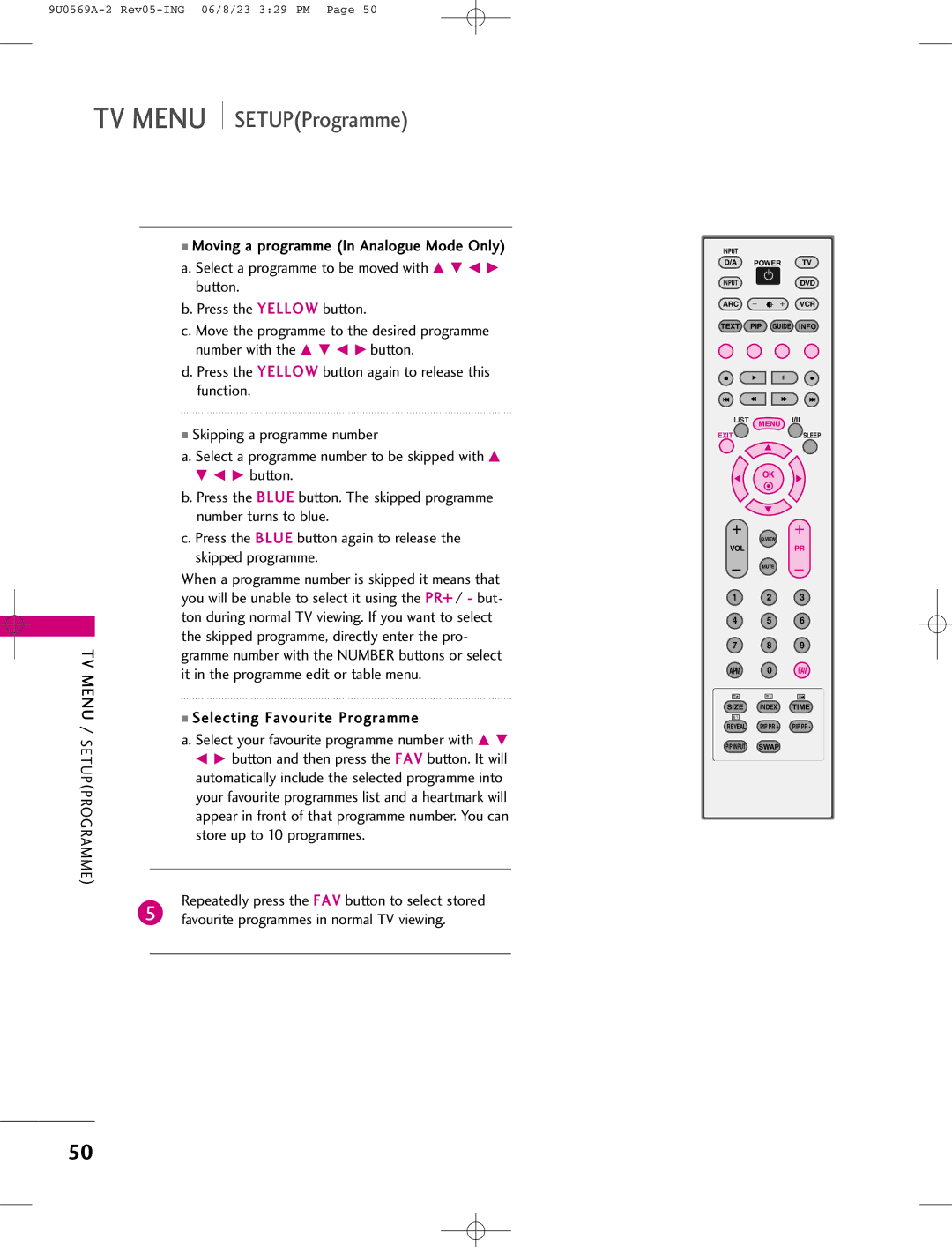 LG Electronics 42PC1DG, 42PC1DV G button, Number turns to blue, Press the Blue button again to release, Skipped programme 