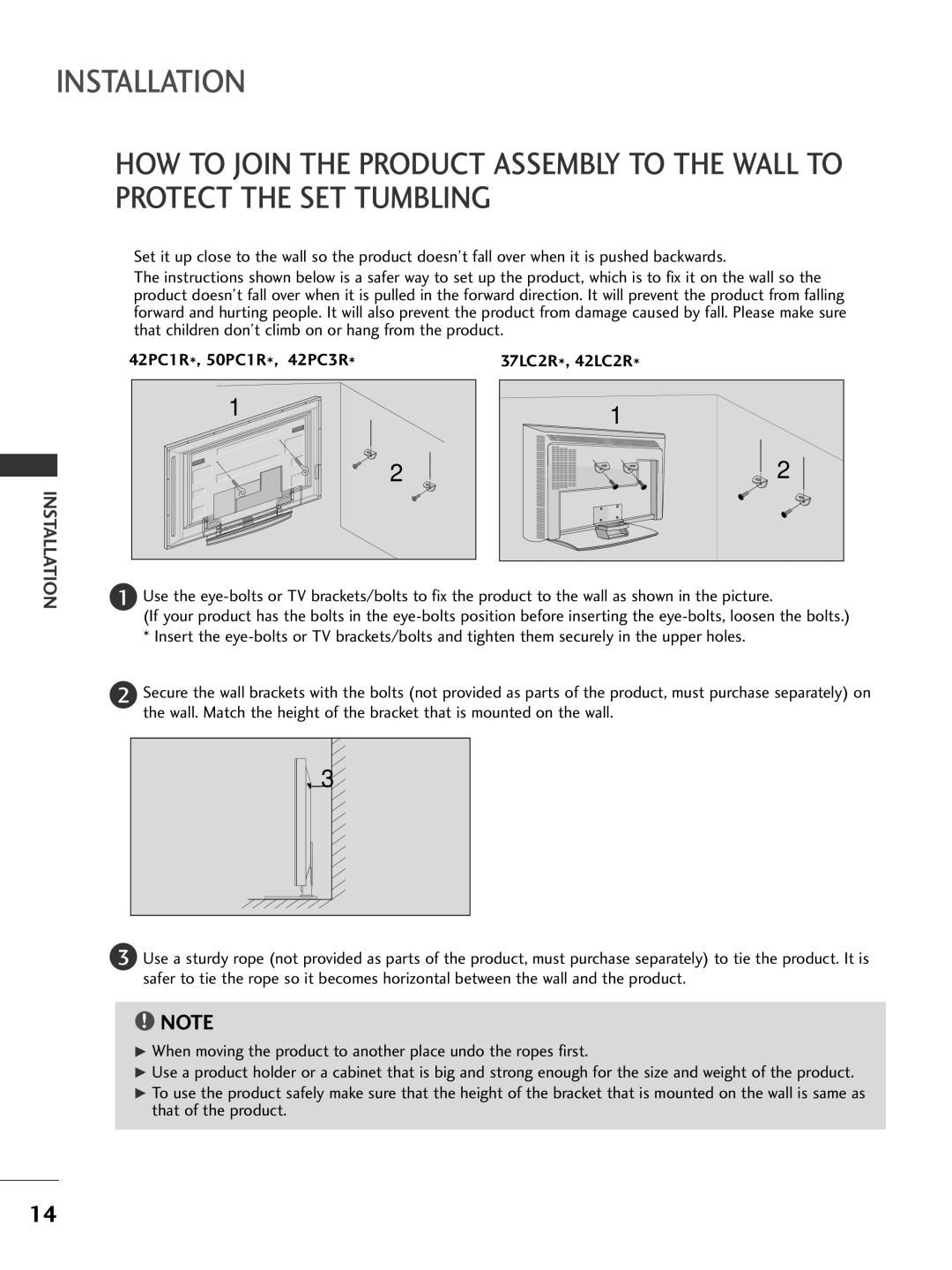 LG Electronics 37LC2R, 42LC2R owner manual 42PC1R*, 50PC1R*, 42PC3R 