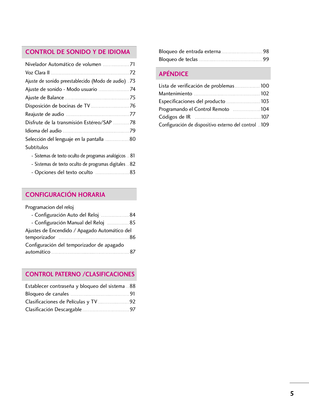 LG Electronics 42PQ31 Disfrute de la transmisión Estéreo/SAP, Programacion del reloj, Lista de verificación de problemas 