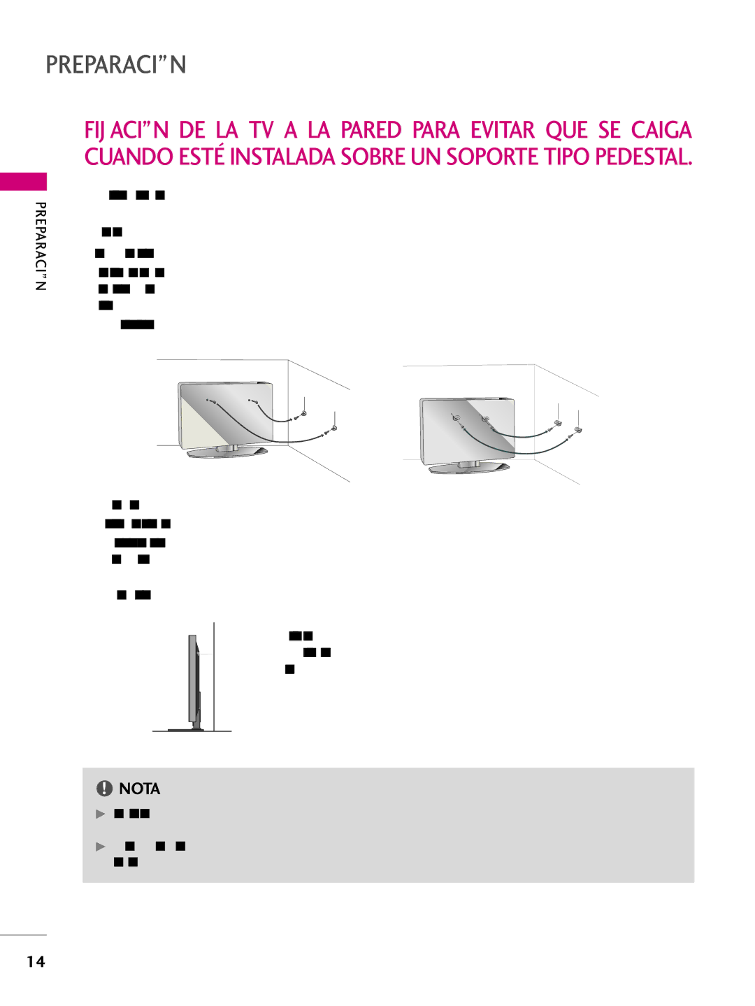 LG Electronics 42PQ10, 42PQ31, 42PQ30C, 50PQ30C, 50PQ31, 50PQ10, 50PS10, 50PS60C, 60PS10, 60PS60C owner manual Preparación 