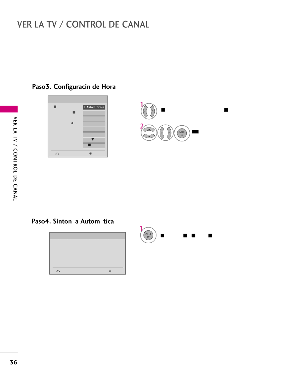 LG Electronics 42PQ30C Paso3. Configuración de Hora, Paso4. Sintonía Automática, Iniciar la Sintonización automática 