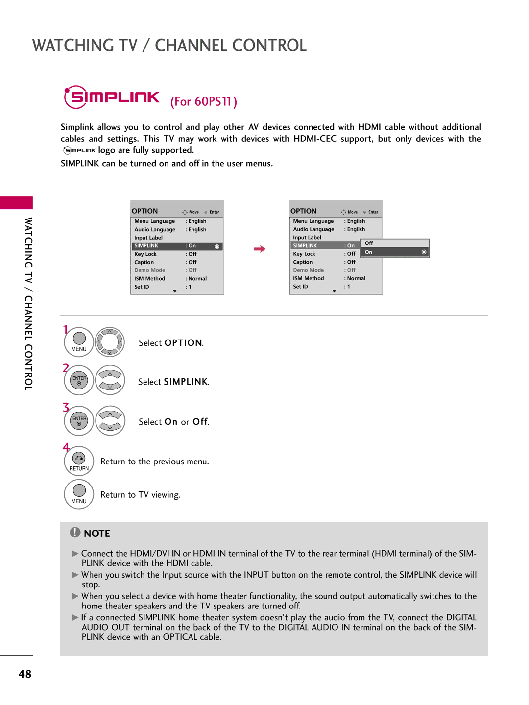 LG Electronics 42PQ12, 50PQ12 owner manual For 60PS11 