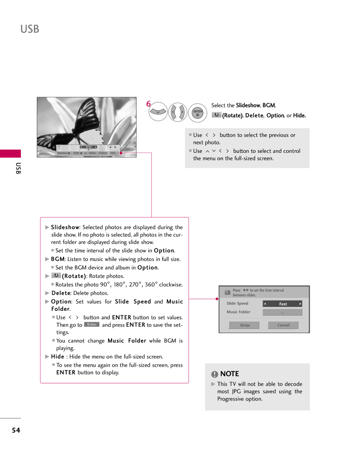 LG Electronics 42PQ12, 50PQ12 owner manual Select the Slideshow, BGM 