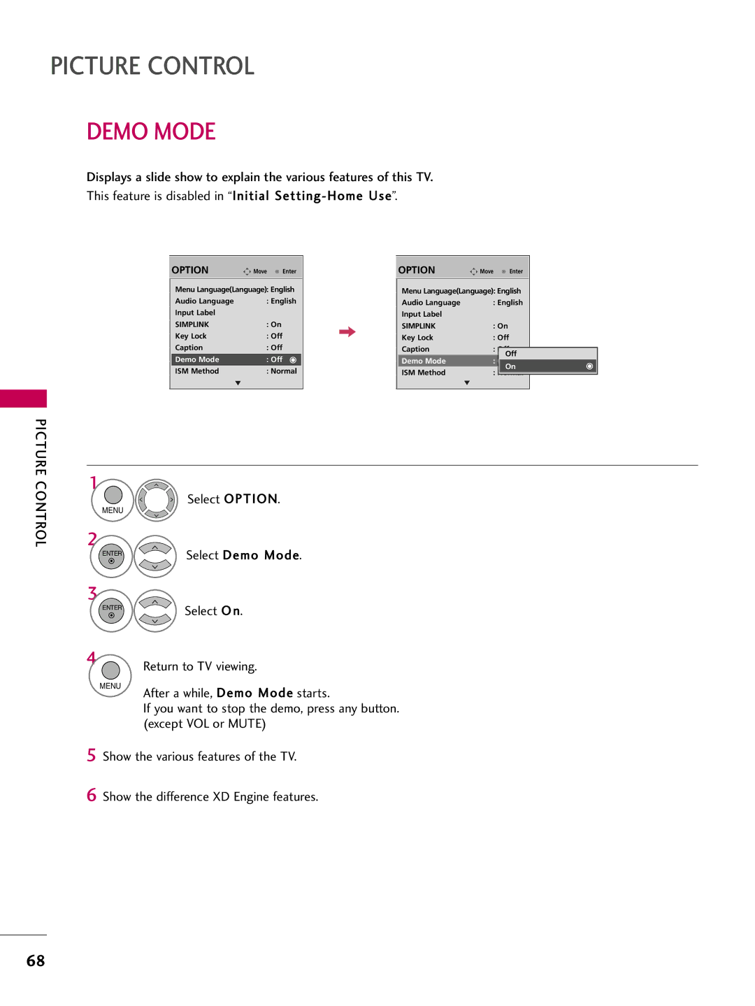 LG Electronics 42PQ12, 50PQ12 owner manual Demo Mode 