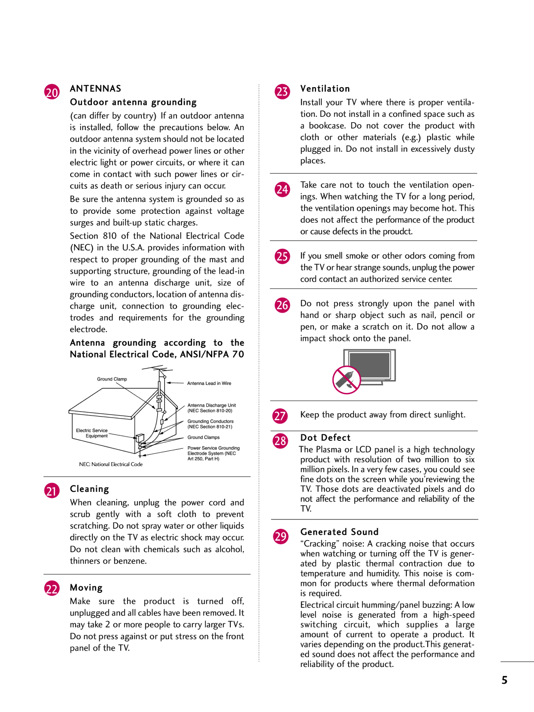 LG Electronics 42PT200 owner manual Antennas 