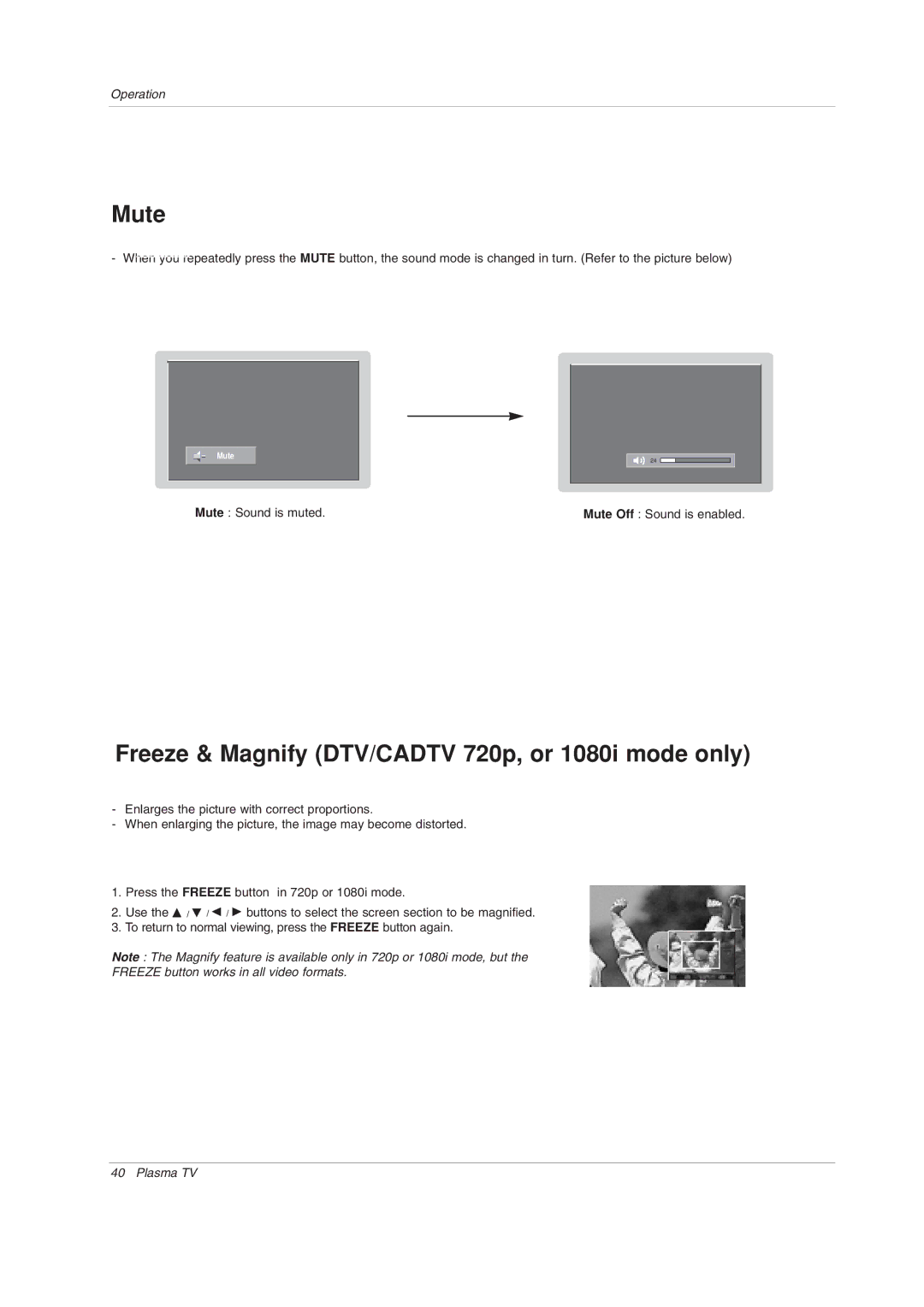 LG Electronics 42PX3DCV-UC owner manual Mute 