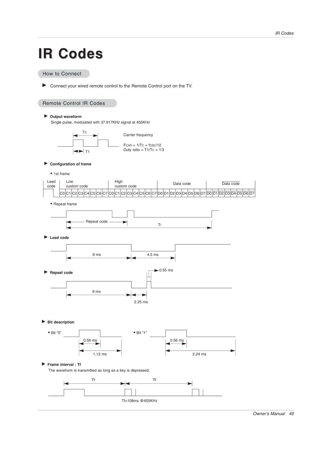 LG Electronics 42PX3DCV-UC owner manual How to Connect, Remote Control IR Codes 