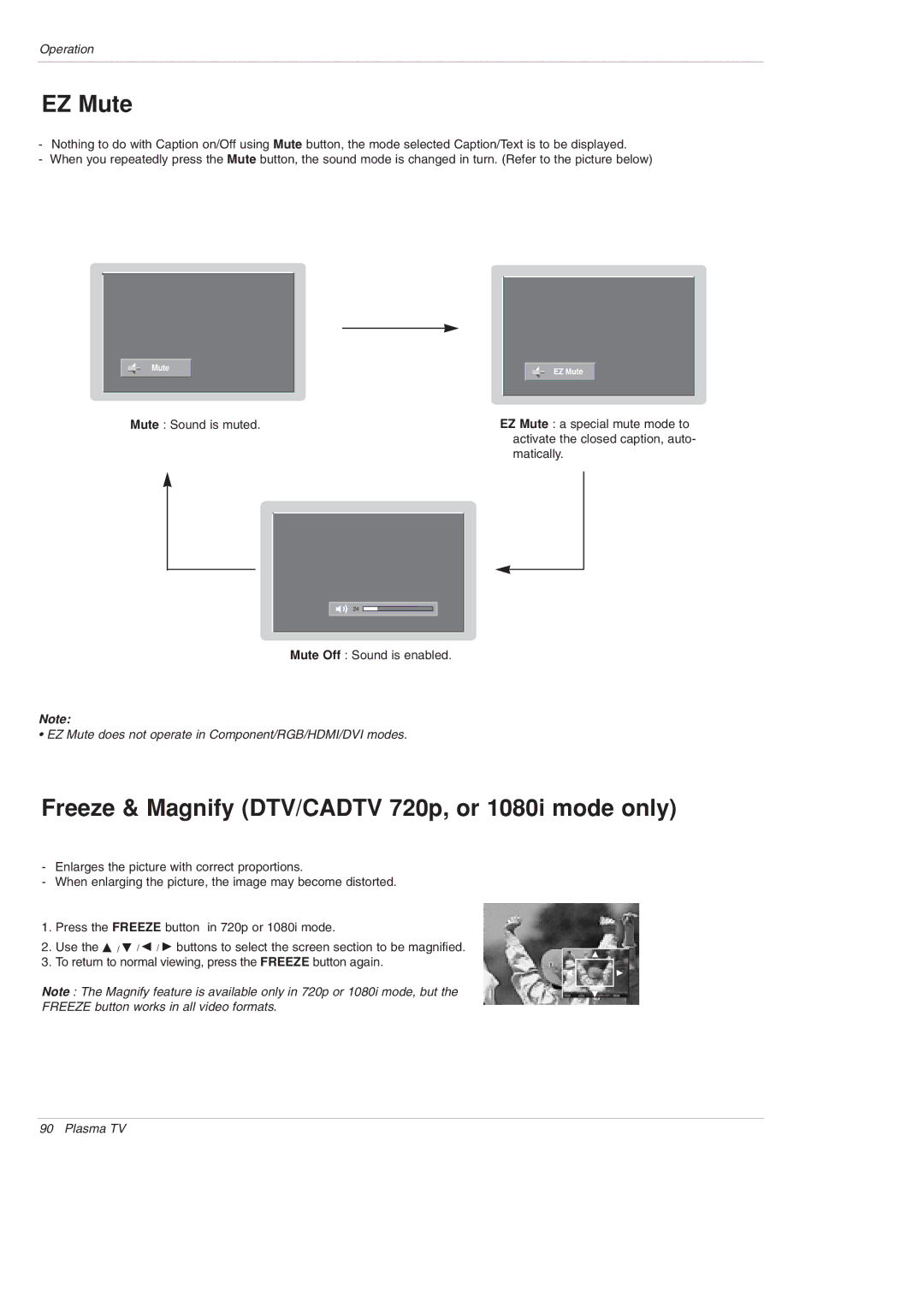 LG Electronics 42PX5D owner manual EZ Mute 