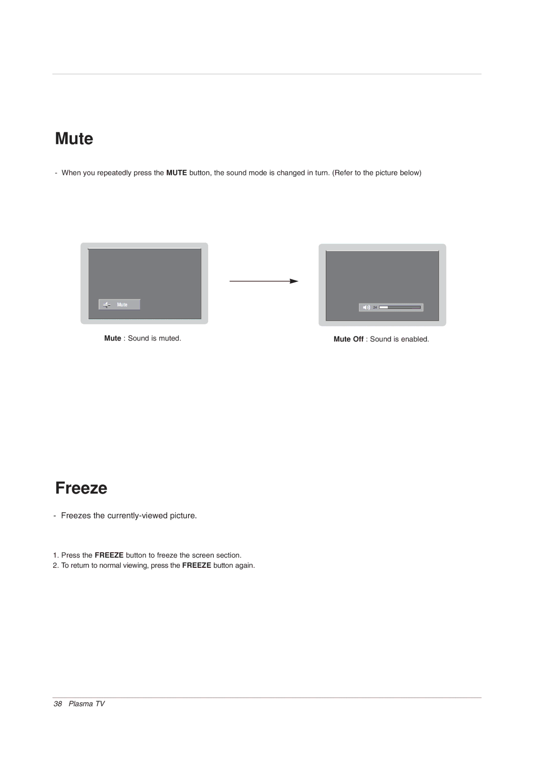 LG Electronics 42PX7DC owner manual Mute, Freezes the currently-viewed picture 