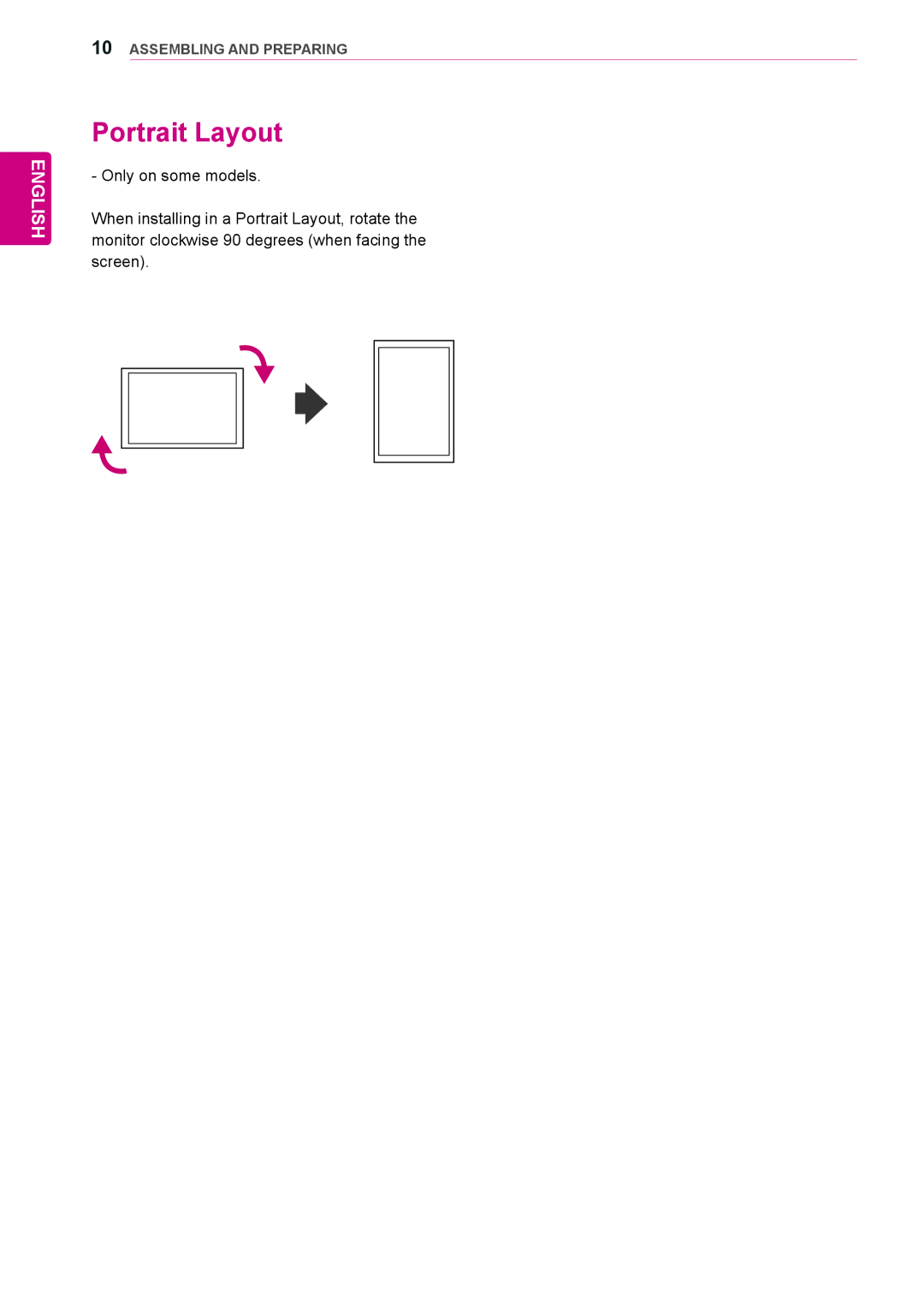 LG Electronics 47WS10, 42WS10, 55WS10 owner manual Portrait Layout 