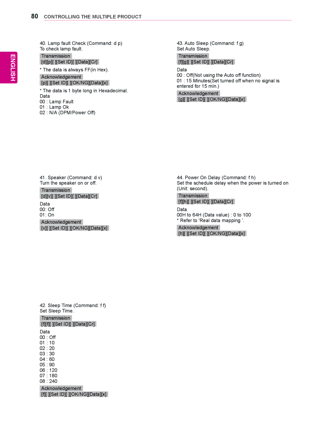 LG Electronics 42WS50BS, 47WS50BS owner manual English 