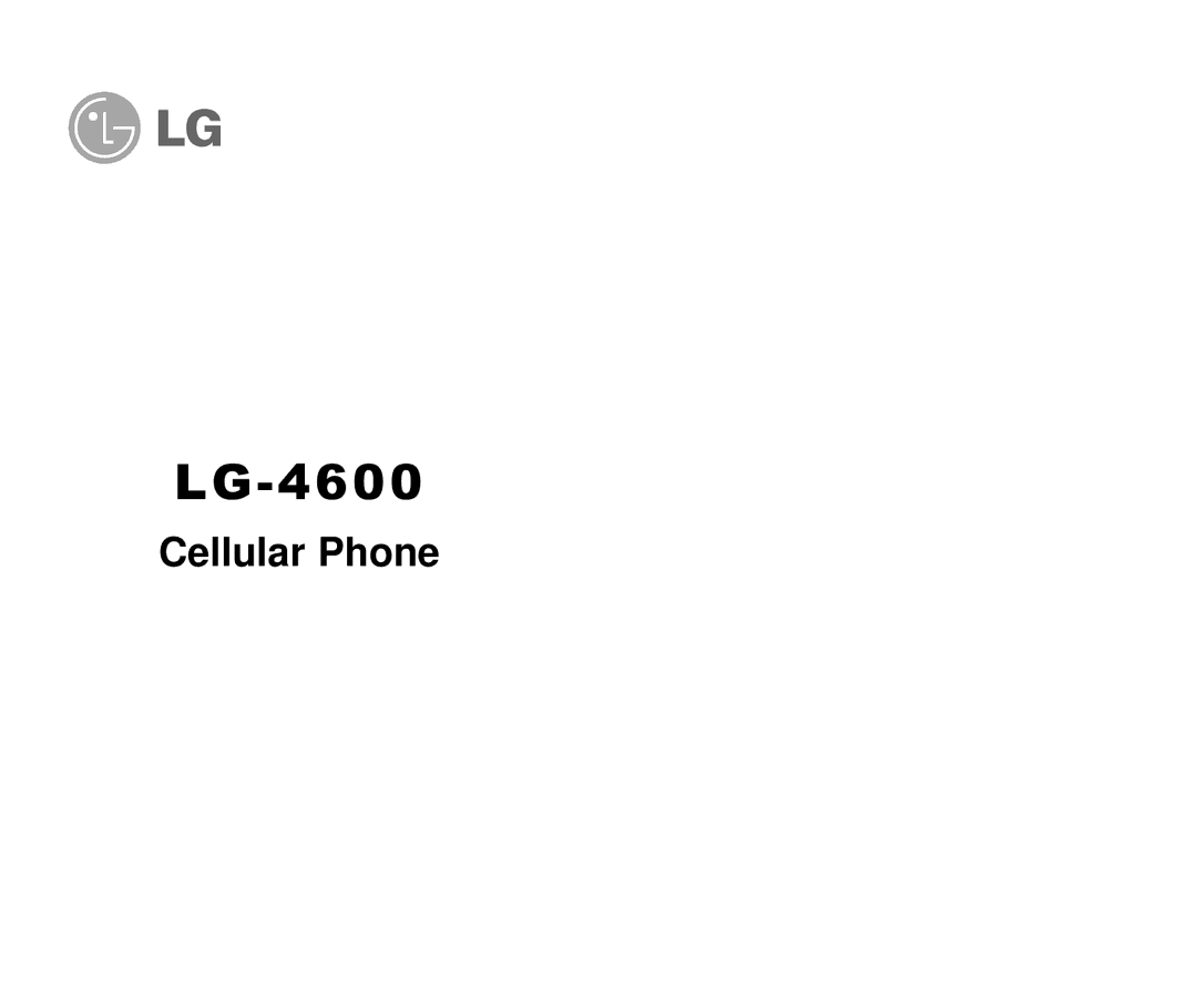 LG Electronics manual LG-4600 