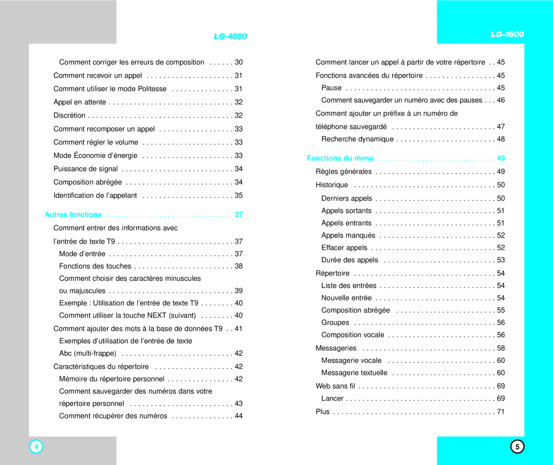 LG Electronics 4600 manual Autres fonctions Comment entrer des informations avec 