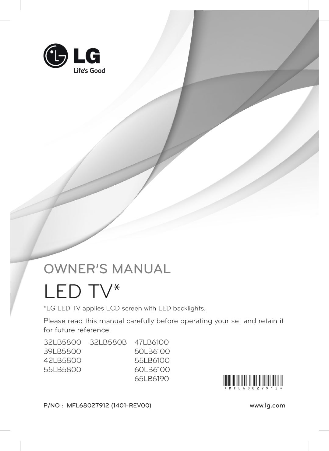 LG Electronics 32LB5800, 47LB5800, 42LB5800 owner manual Led Tv 