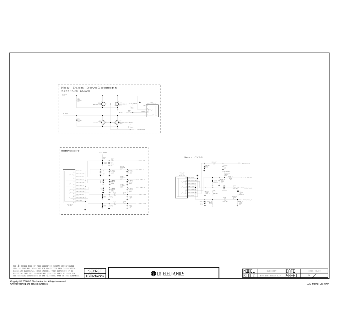 LG Electronics 47LE730N-ZA, 47LE7300-ZA New Item Development, Earphone Block, Component, Rear CVBS, LGE Internal Use Only 