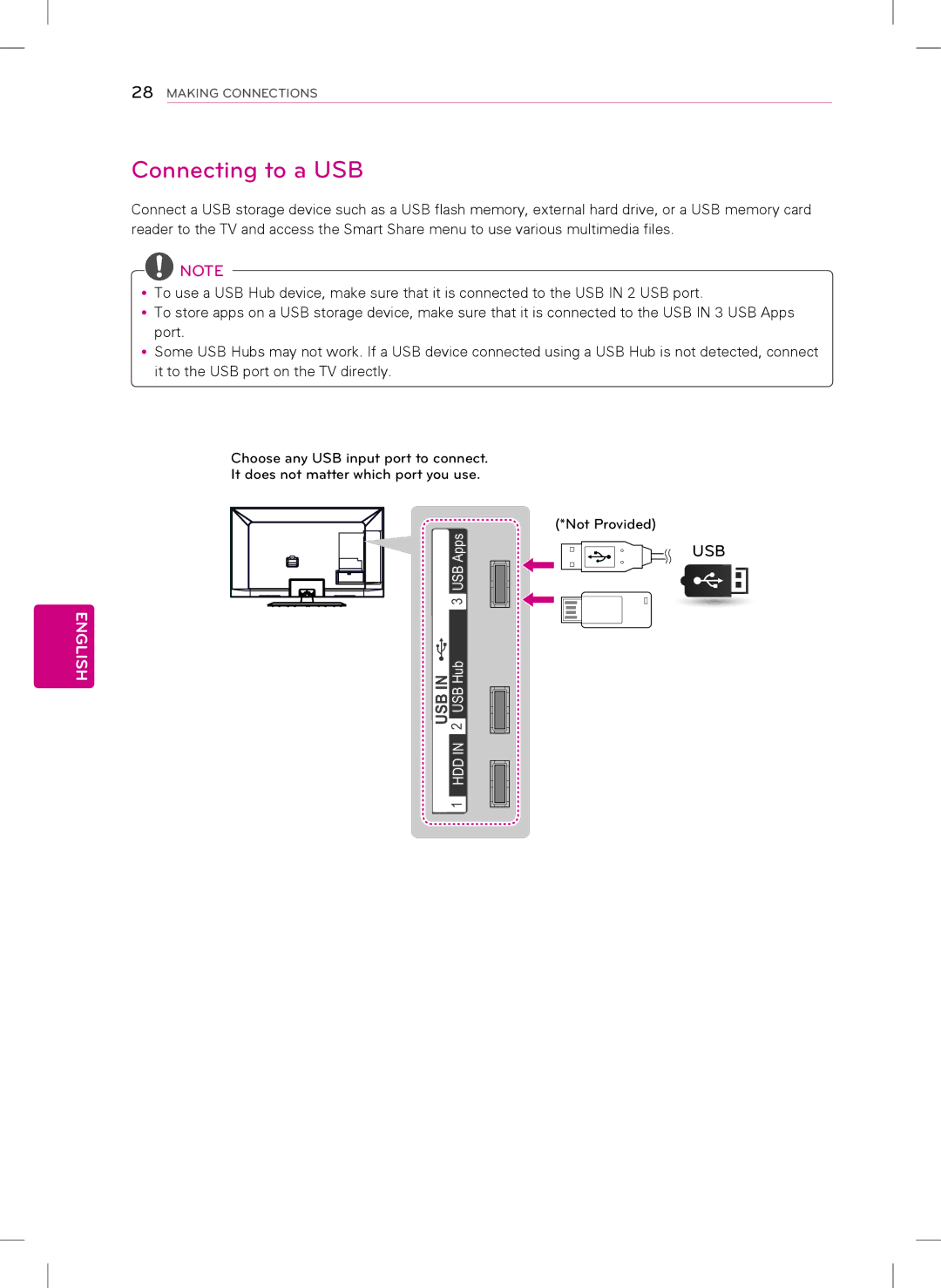 LG Electronics 47LS5700, 42LS5700 owner manual Connecting to a USB 