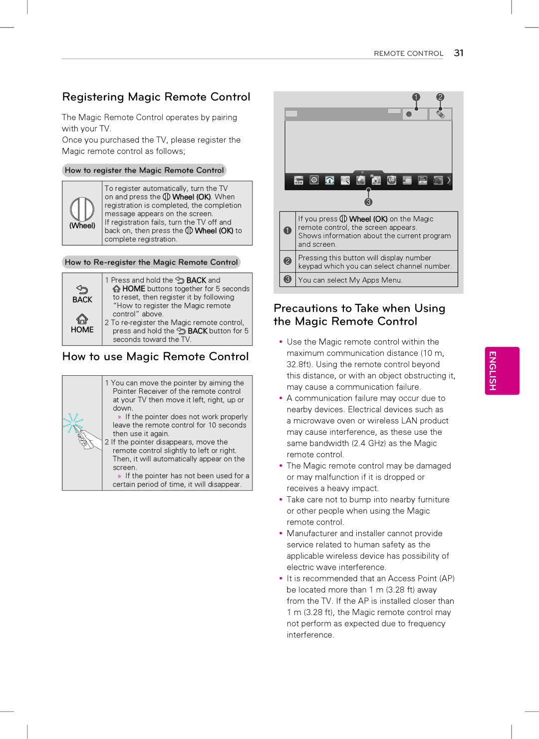 LG Electronics 47LS5700, 42LS5700 owner manual Registering Magic Remote Control, How to use Magic Remote Control 