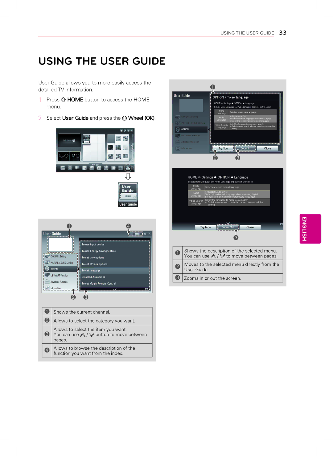 LG Electronics 42LS5700, 47LS5700 owner manual Using the User guide 