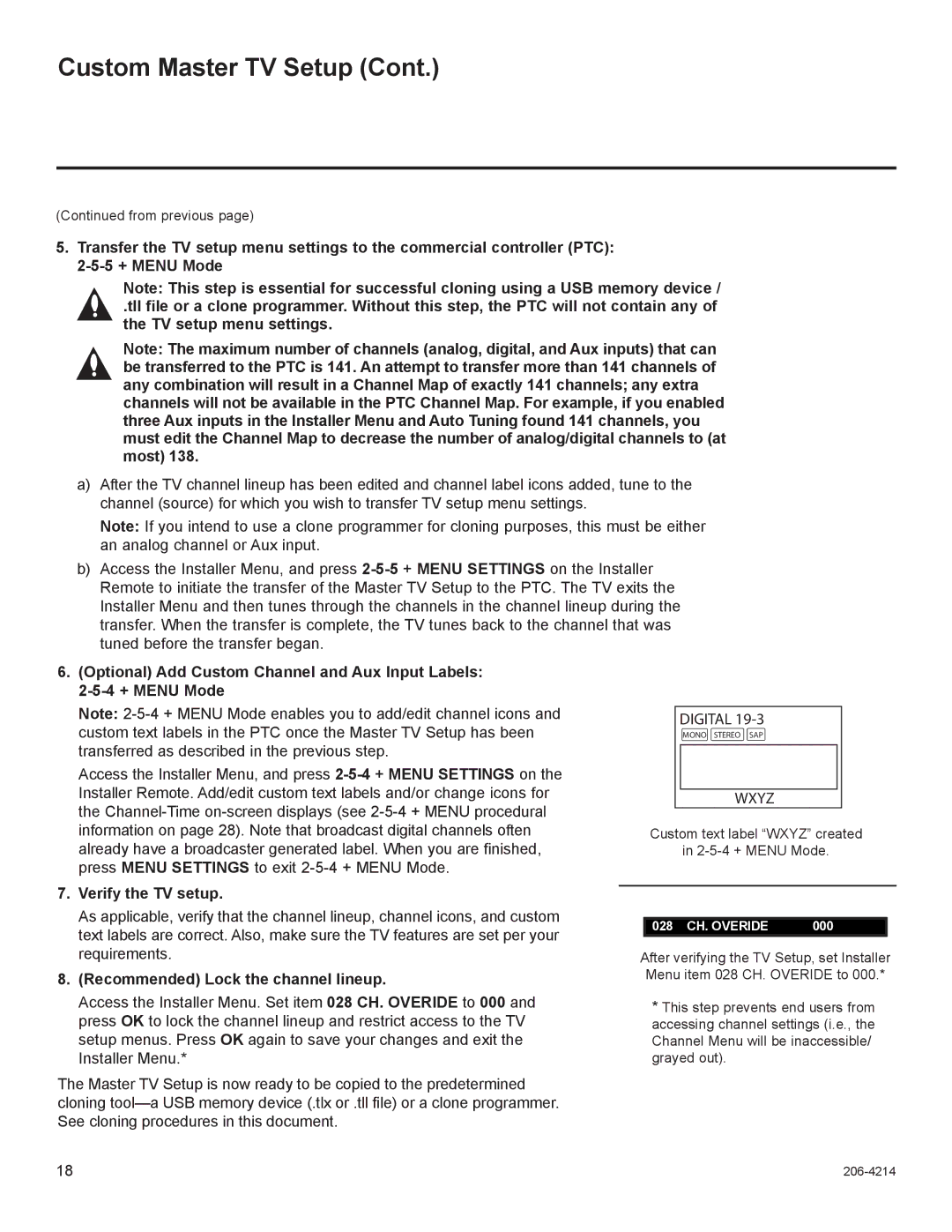 LG Electronics 37LT770H, 47LT770H, 42LT770H, 32LT770H setup guide Verify the TV setup, Recommended Lock the channel lineup 