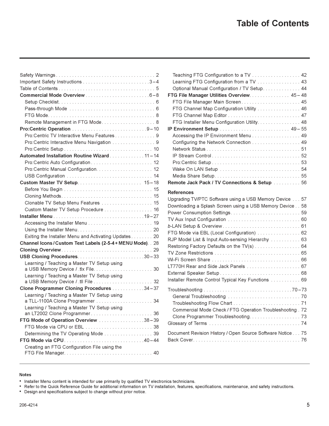 LG Electronics 42LT770H, 47LT770H, 37LT770H, 32LT770H setup guide Table of Contents 