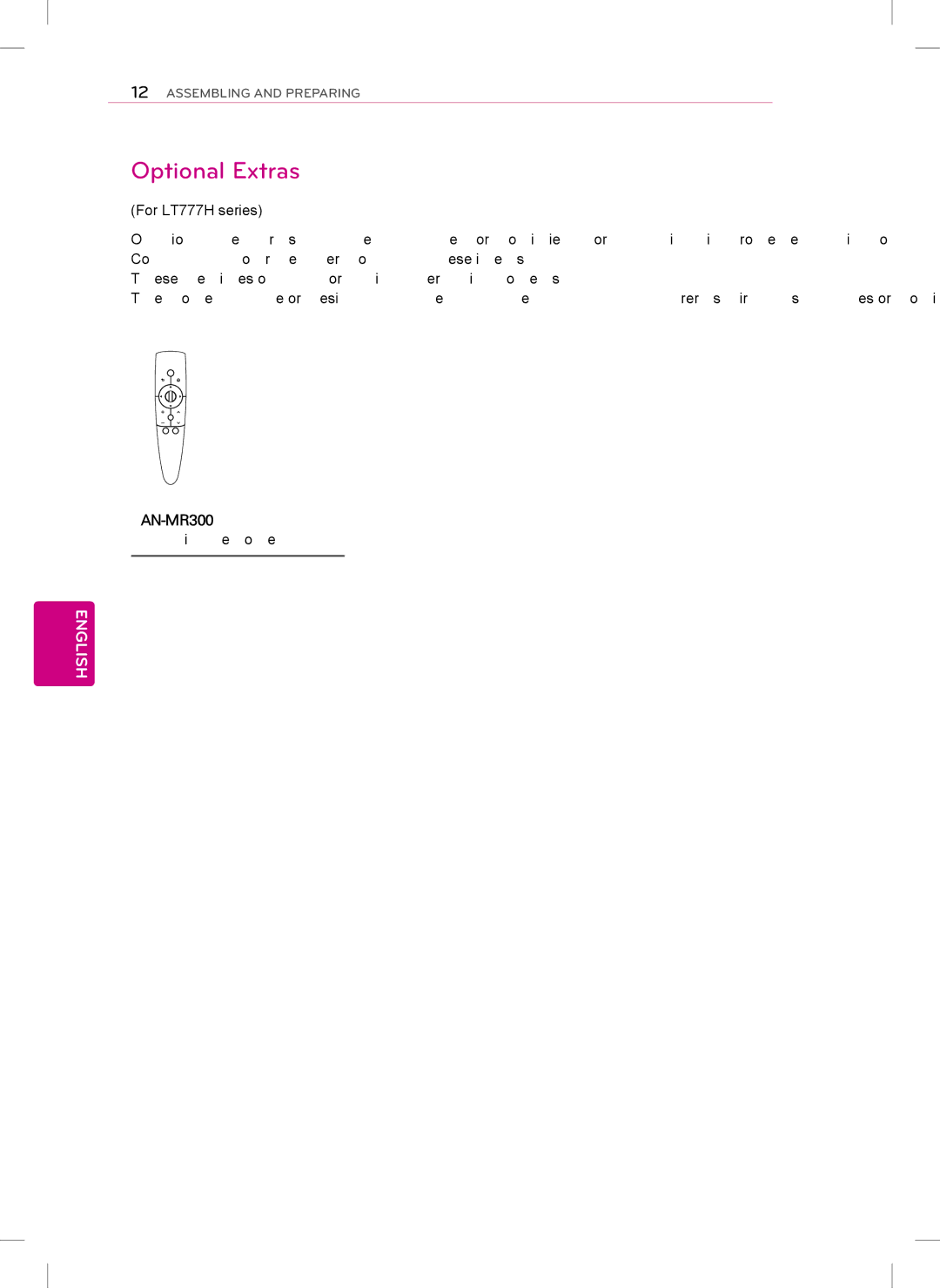 LG Electronics 32LT770H, 47LT777H, 42LT777H, 42LT670H, 37LT777H, 37LT670H, 32LT777H, 32LT670H manual Optional Extras, Magic Remote 