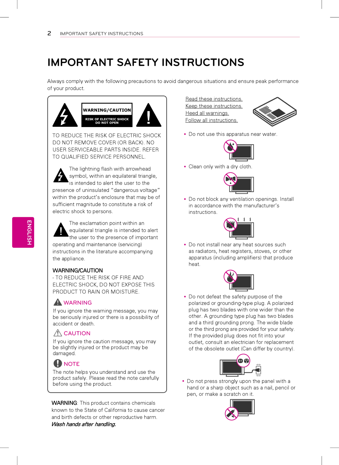 LG Electronics 42LT670H, 47LT777H, 42LT777H, 37LT777H, 37LT670H, 32LT777H, 32LT670H Important Safety Instructions, Your product 