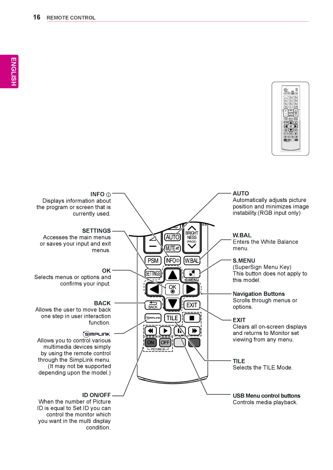 LG Electronics 47LV35A, 55LV35A owner manual Navigation Buttons, USB Menu control buttons 