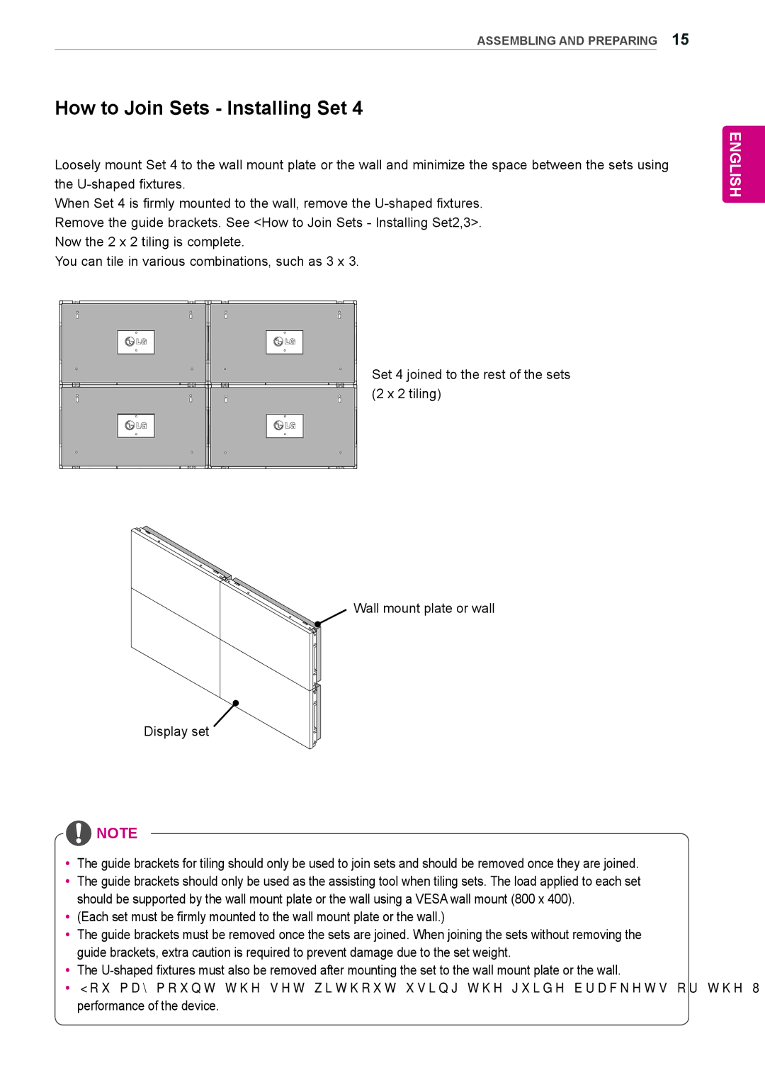 LG Electronics 47WV30BS, 47WV30MS, 47WV30-BAAL, 47WV30BR, 47WV30-BAAM owner manual How to Join Sets Installing Set 